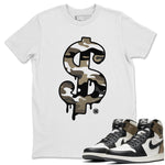 Jordan 1 Dark Mocha Sneaker Match Tees Dollar Camo Sneaker Tees Jordan 1 Dark Mocha Sneaker Release Tees Unisex Shirts