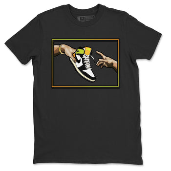 Jordan 1 Volt Gold Sneaker Match Tees Adam's Creation Sneaker Tees Jordan 1 Volt Gold Sneaker Release Tees Unisex Shirts