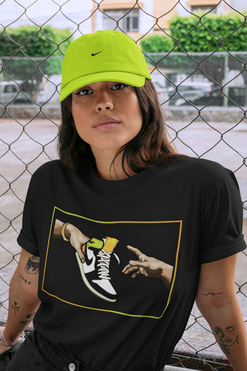 Jordan 1 Volt Gold Sneaker Match Tees Adam's Creation Sneaker Tees Jordan 1 Volt Gold Sneaker Release Tees Unisex Shirts