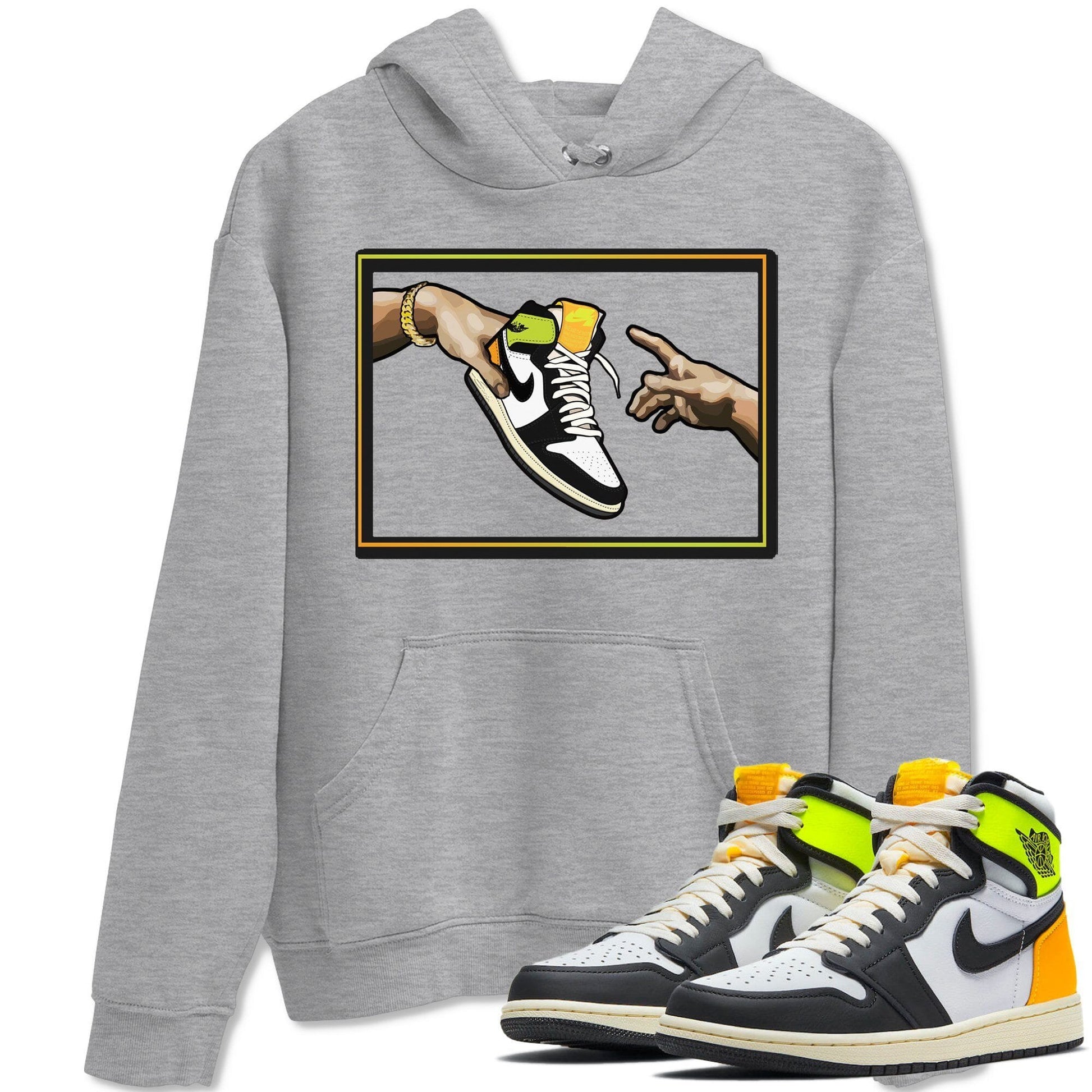 Jordan 1 Volt Gold Sneaker Match Tees Adam's Creation Sneaker Tees Jordan 1 Volt Gold Sneaker Release Tees Unisex Shirts