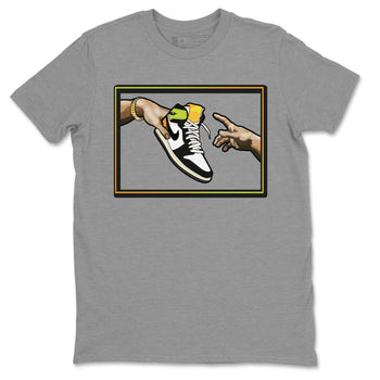 Jordan 1 Volt Gold Sneaker Match Tees Adam's Creation Sneaker Tees Jordan 1 Volt Gold Sneaker Release Tees Unisex Shirts