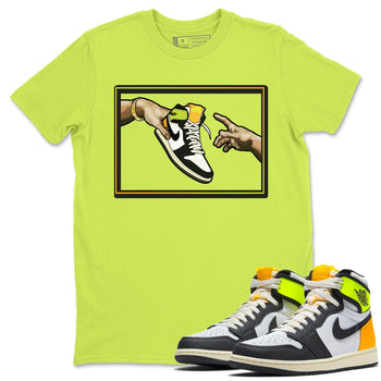 Jordan 1 Volt Gold Sneaker Match Tees Adam's Creation Sneaker Tees Jordan 1 Volt Gold Sneaker Release Tees Unisex Shirts