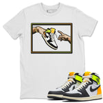 Jordan 1 Volt Gold Sneaker Match Tees Adam's Creation Sneaker Tees Jordan 1 Volt Gold Sneaker Release Tees Unisex Shirts