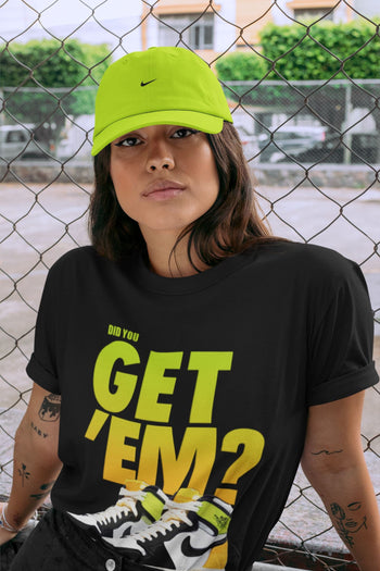 Jordan 1 Volt Gold Sneaker Match Tees Did You Get Em SNRT Sneaker Tees Jordan 1 Volt Gold SNRT Sneaker Release Tees Unisex Shirts