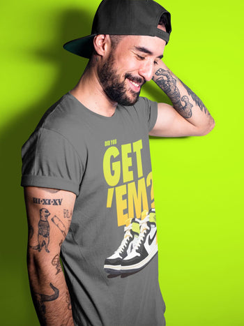 Jordan 1 Volt Gold Sneaker Match Tees Did You Get Em SNRT Sneaker Tees Jordan 1 Volt Gold SNRT Sneaker Release Tees Unisex Shirts
