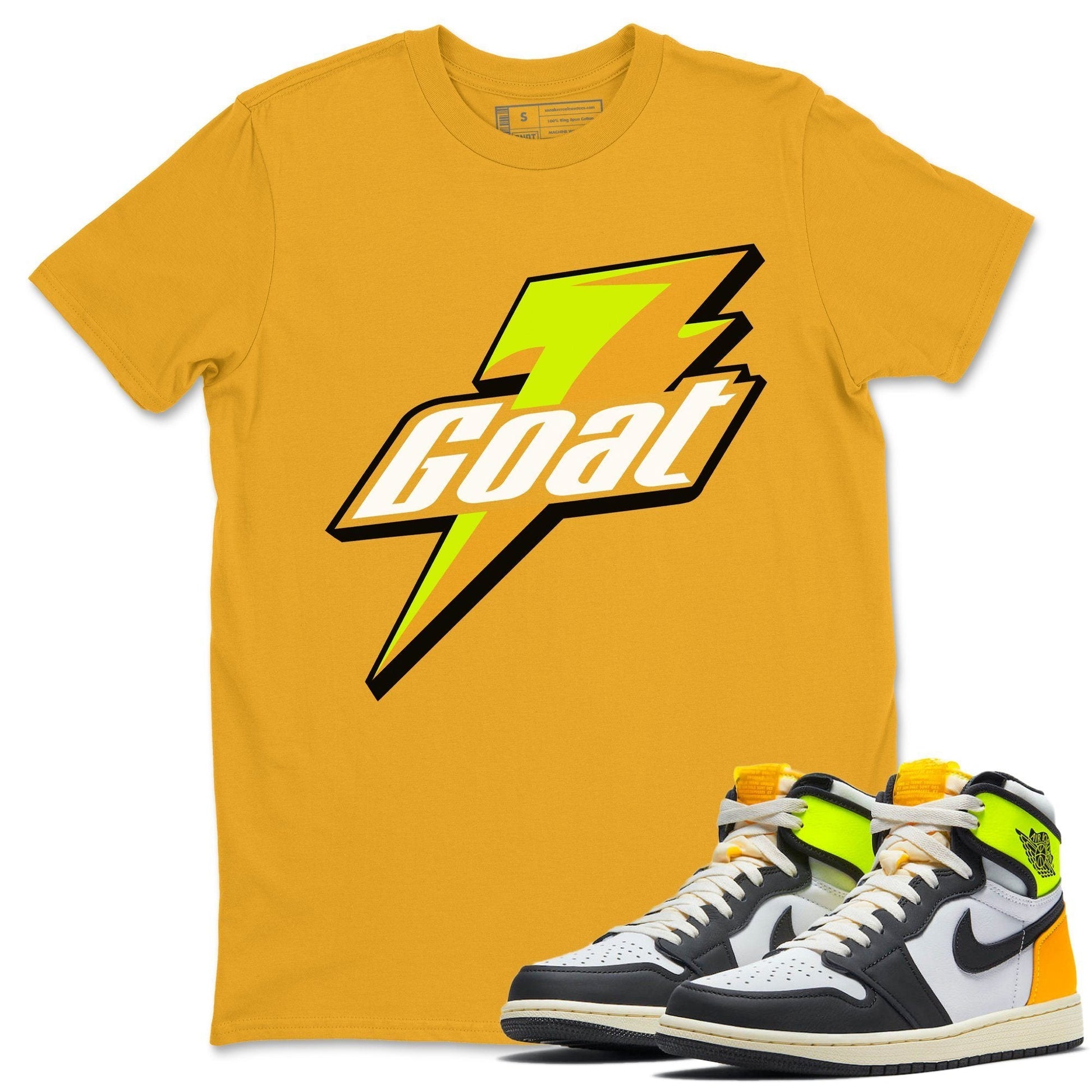 Jordan 1 Volt Gold Sneaker Match Tees Goat Sneaker Tees Jordan 1 Volt Gold Sneaker Release Tees Unisex Shirts