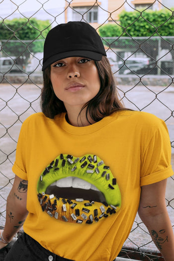 Jordan 1 Volt Gold Sneaker Match Tees Lips Jewel Sneaker Tees Jordan 1 Volt Gold Sneaker Release Tees Unisex Shirts