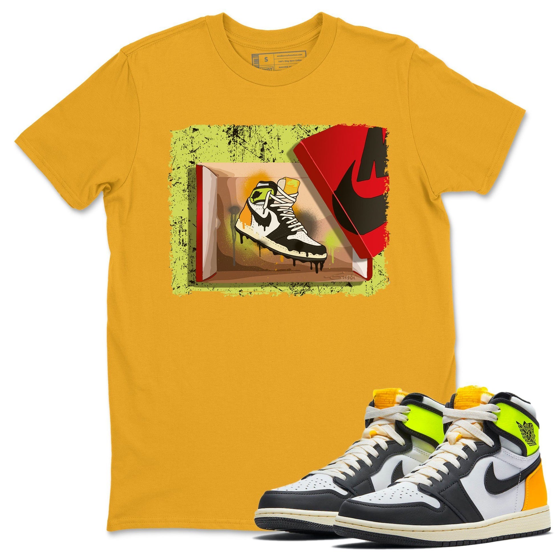 Jordan 1 Volt Gold Sneaker Match Tees New Kicks Sneaker Tees Jordan 1 Volt Gold Sneaker Release Tees Unisex Shirts