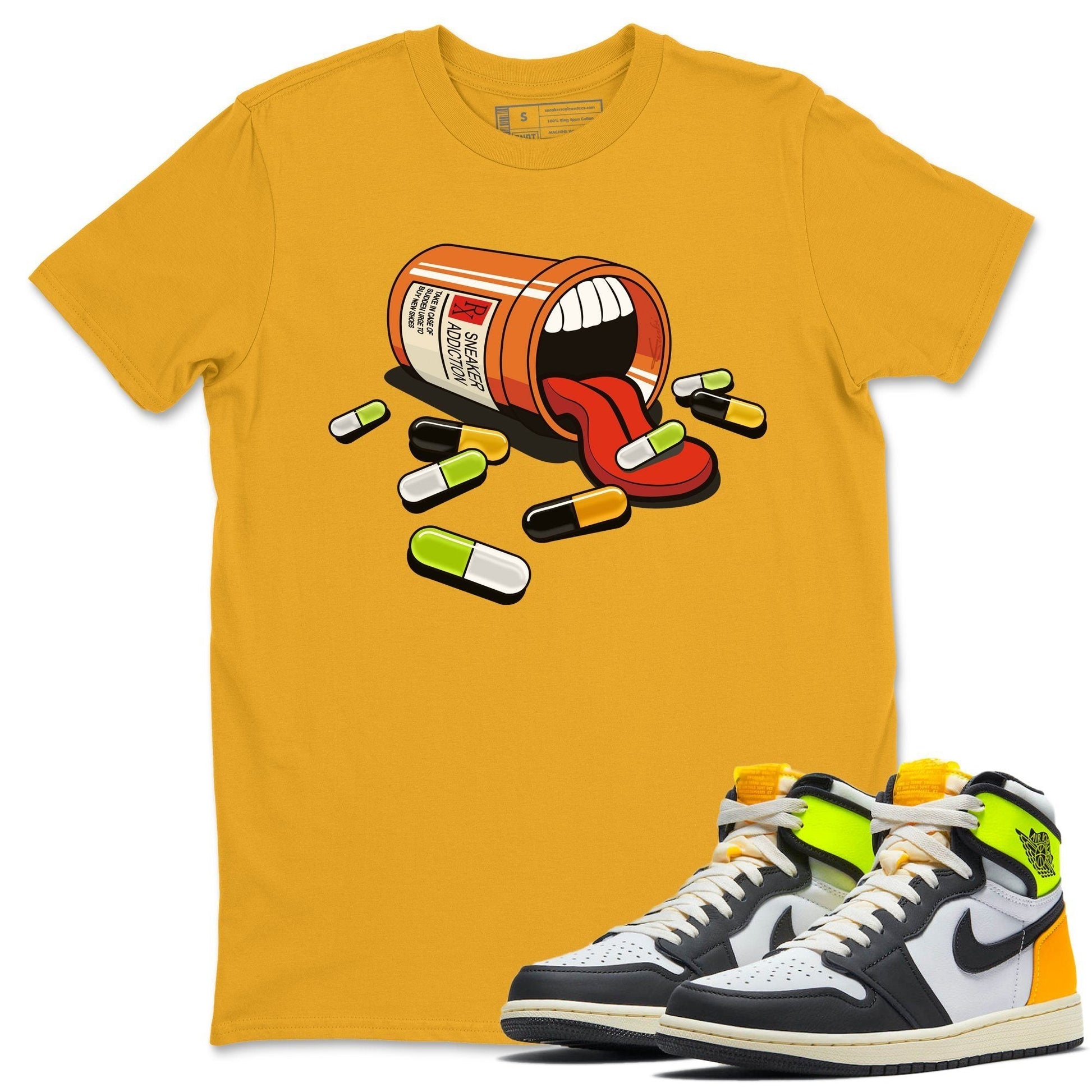 Jordan 1 Volt Gold Sneaker Match Tees Sneaker Addiction Sneaker Tees Jordan 1 Volt Gold Sneaker Release Tees Unisex Shirts