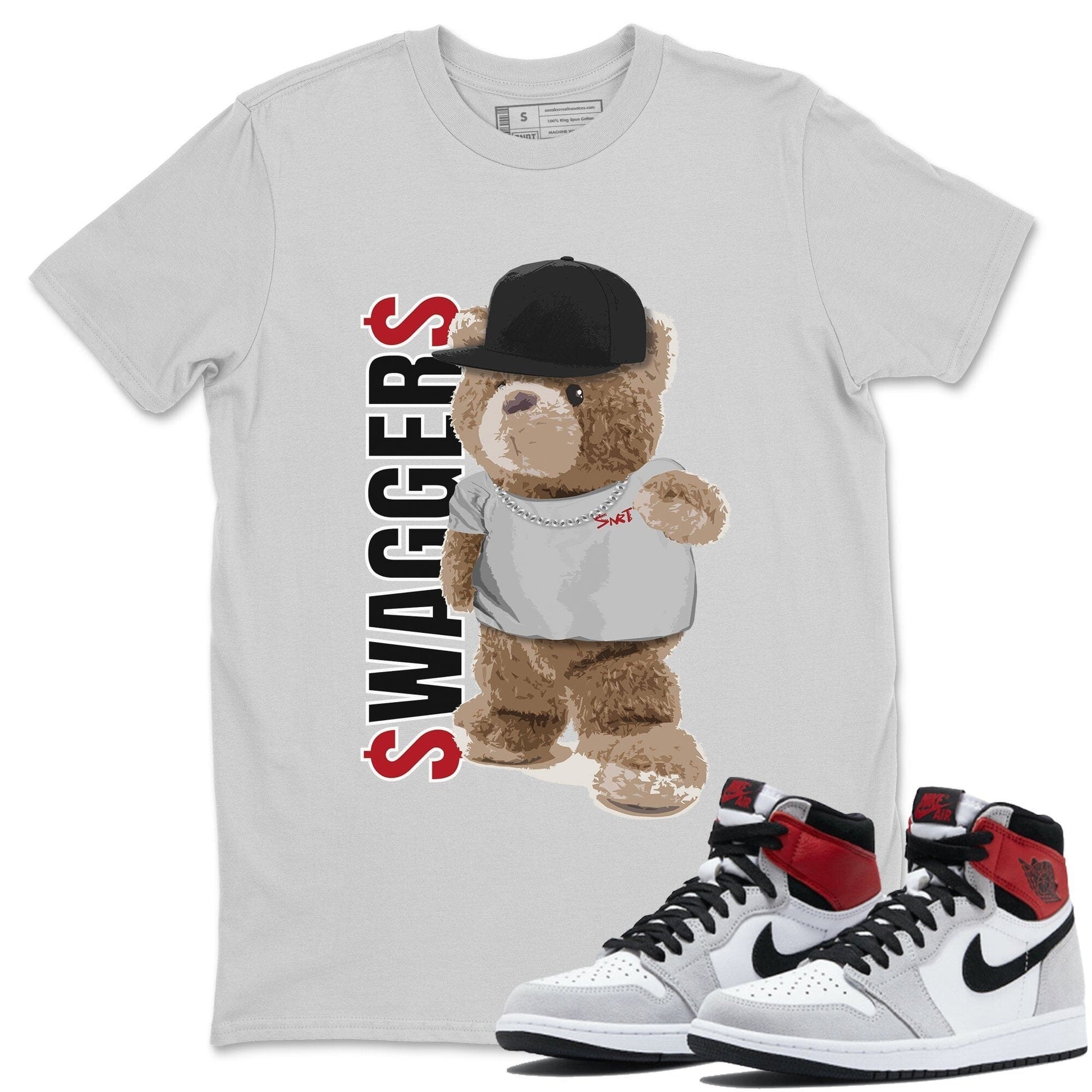 Jordan 1 Smoke Grey Sneaker Match Tees Bear Swaggers Sneaker Tees Jordan 1 Smoke Grey Sneaker Release Tees Unisex Shirts