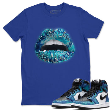 Jordan 1 Tie-Dye Sneaker Match Tees Lips Jewel Sneaker Tees Jordan 1 Tie-Dye Sneaker Release Tees Unisex Shirts
