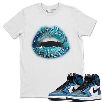 Jordan 1 Tie-Dye Sneaker Match Tees Lips Jewel Sneaker Tees Jordan 1 Tie-Dye Sneaker Release Tees Unisex Shirts