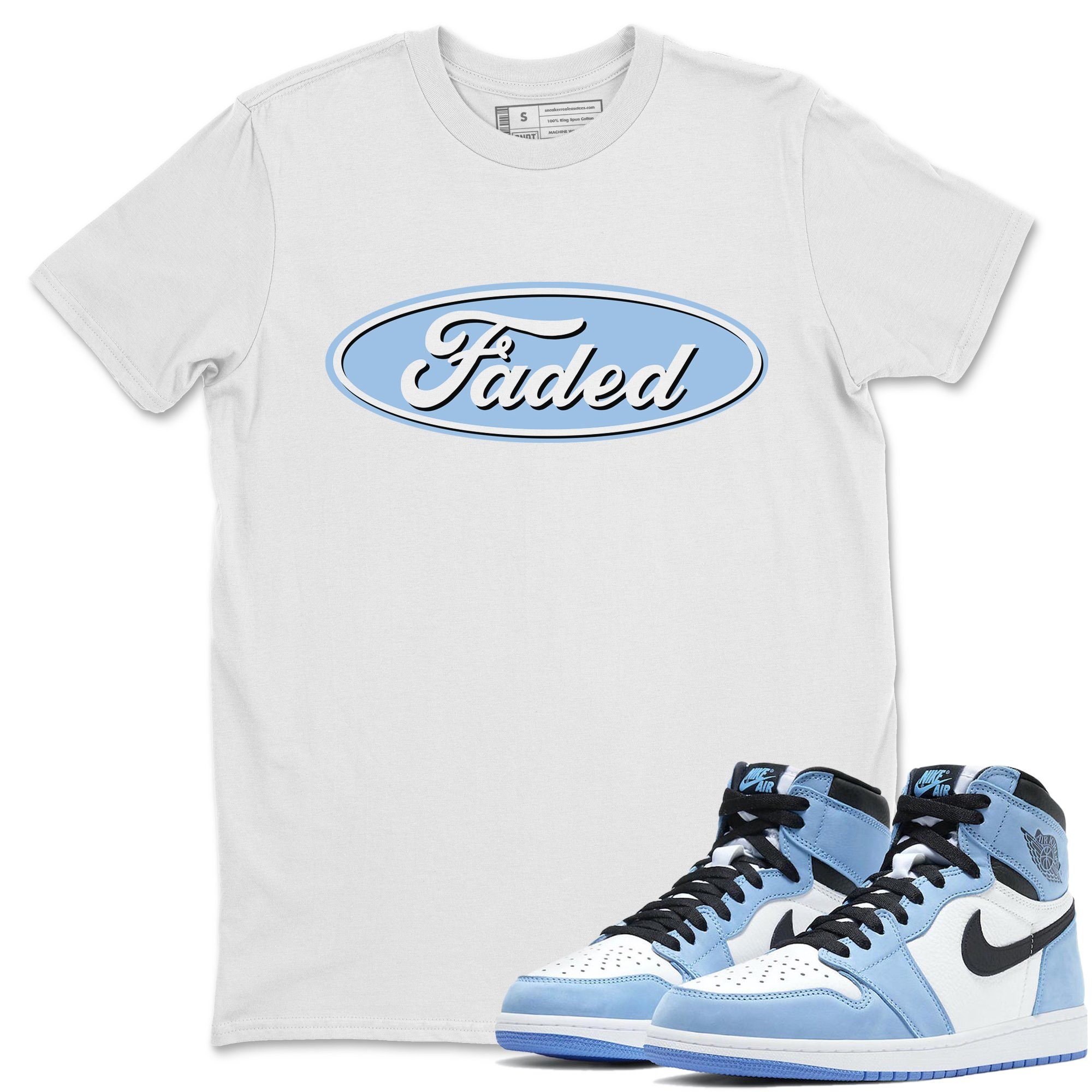 Jordan 1 University Blue Sneaker Match Tees Faded Sneaker Tees Jordan 1 University Blue Sneaker Release Tees Unisex Shirts