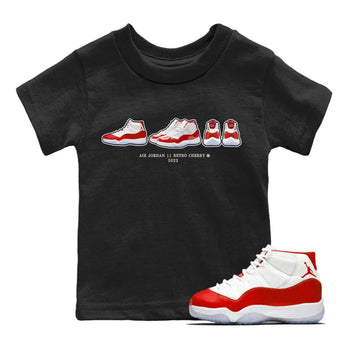 Jordan 11 Cherry Sneaker Match Tees Air Jordan 11 Prelude Sneaker Tees Jordan 11 Cherry Sneaker Release Tees Kids Shirts