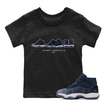 Jordan 11 Midnight Navy Sneaker Match Tees Air Jordan 11 Prelude Sneaker Tees Jordan 11 Midnight Navy Sneaker Release Tees Kids Shirts