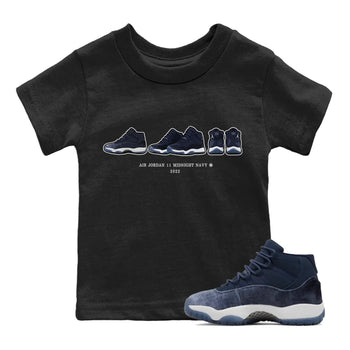 Jordan 11 Midnight Navy Sneaker Match Tees Air Jordan 11 Prelude Sneaker Tees Jordan 11 Midnight Navy Sneaker Release Tees Kids Shirts