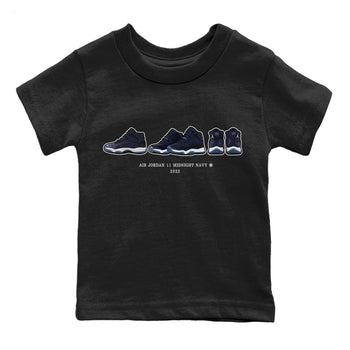 Jordan 11 Midnight Navy Sneaker Match Tees Air Jordan 11 Prelude Sneaker Tees Jordan 11 Midnight Navy Sneaker Release Tees Kids Shirts