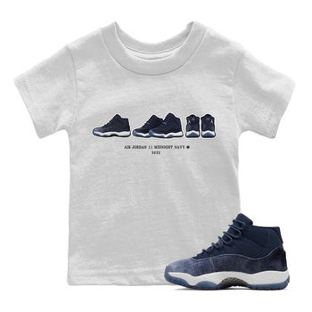 Jordan 11 Midnight Navy Sneaker Match Tees Air Jordan 11 Prelude Sneaker Tees Jordan 11 Midnight Navy Sneaker Release Tees Kids Shirts