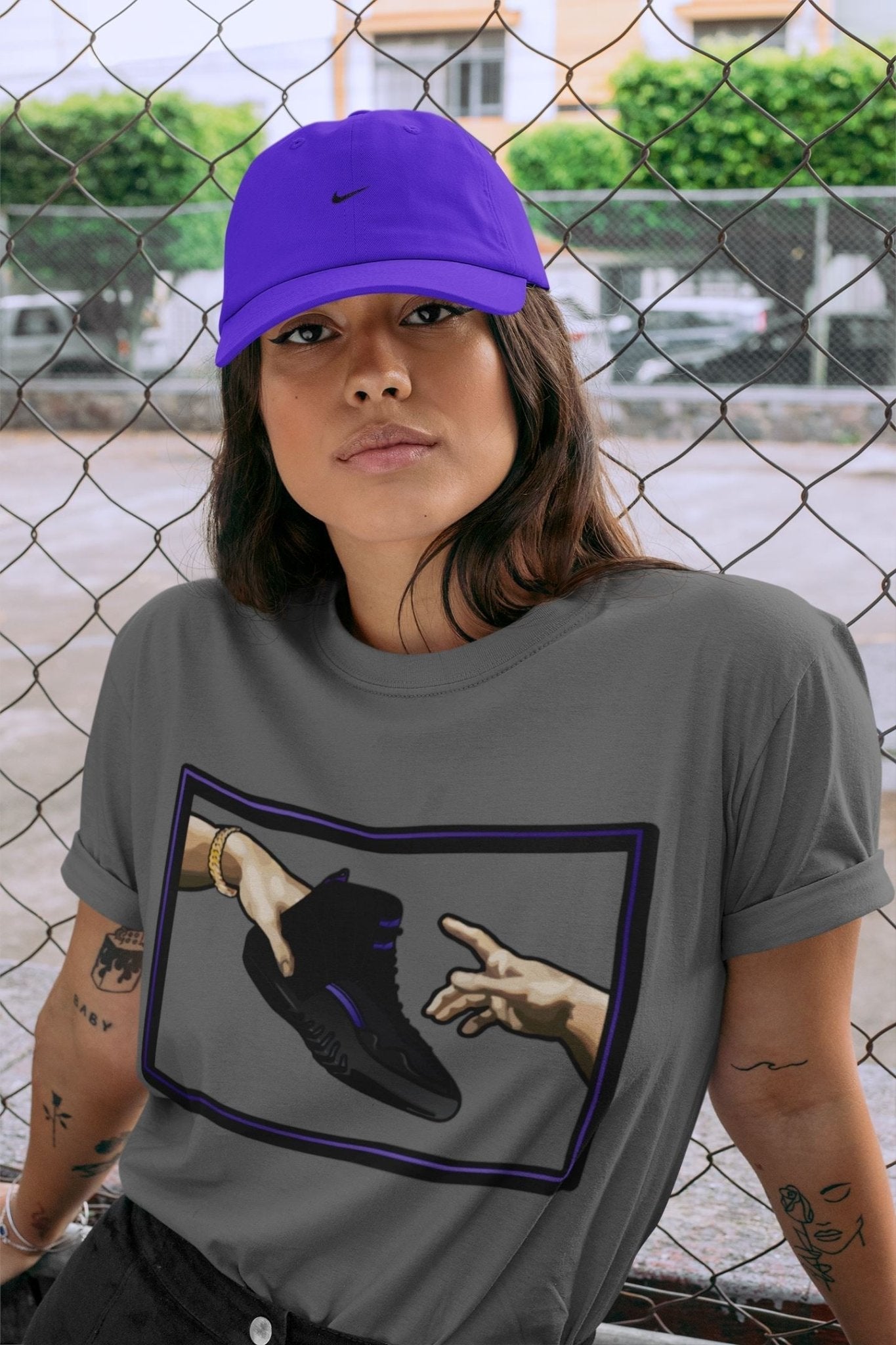 Jordan 12 Dark Concord Sneaker Match Tees Adam's Creation Sneaker Tees Jordan 12 Dark Concord Sneaker Release Tees Unisex Shirts