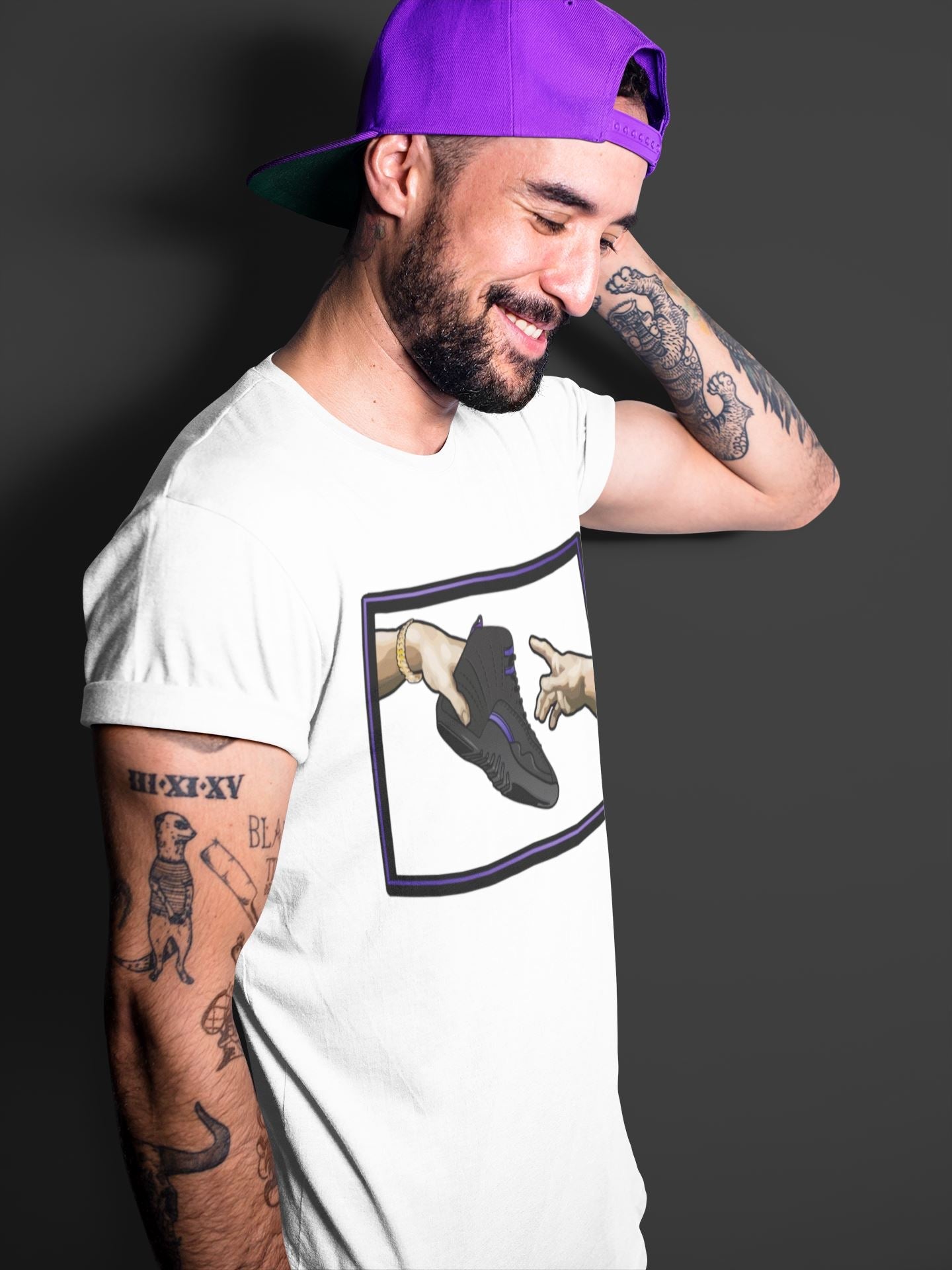 Jordan 12 Dark Concord Sneaker Match Tees Adam's Creation Sneaker Tees Jordan 12 Dark Concord Sneaker Release Tees Unisex Shirts