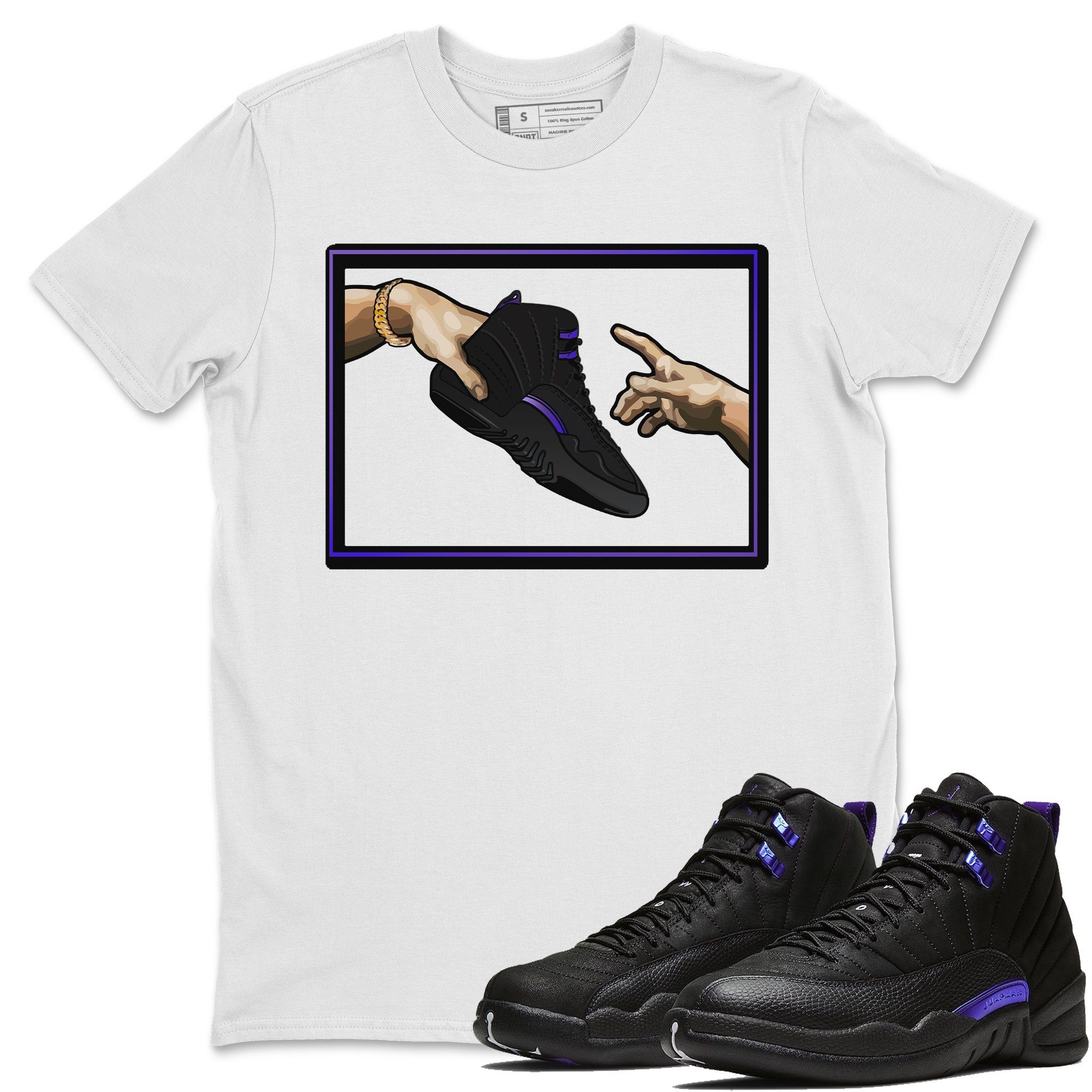 Jordan 12 Dark Concord Sneaker Match Tees Adam's Creation Sneaker Tees Jordan 12 Dark Concord Sneaker Release Tees Unisex Shirts
