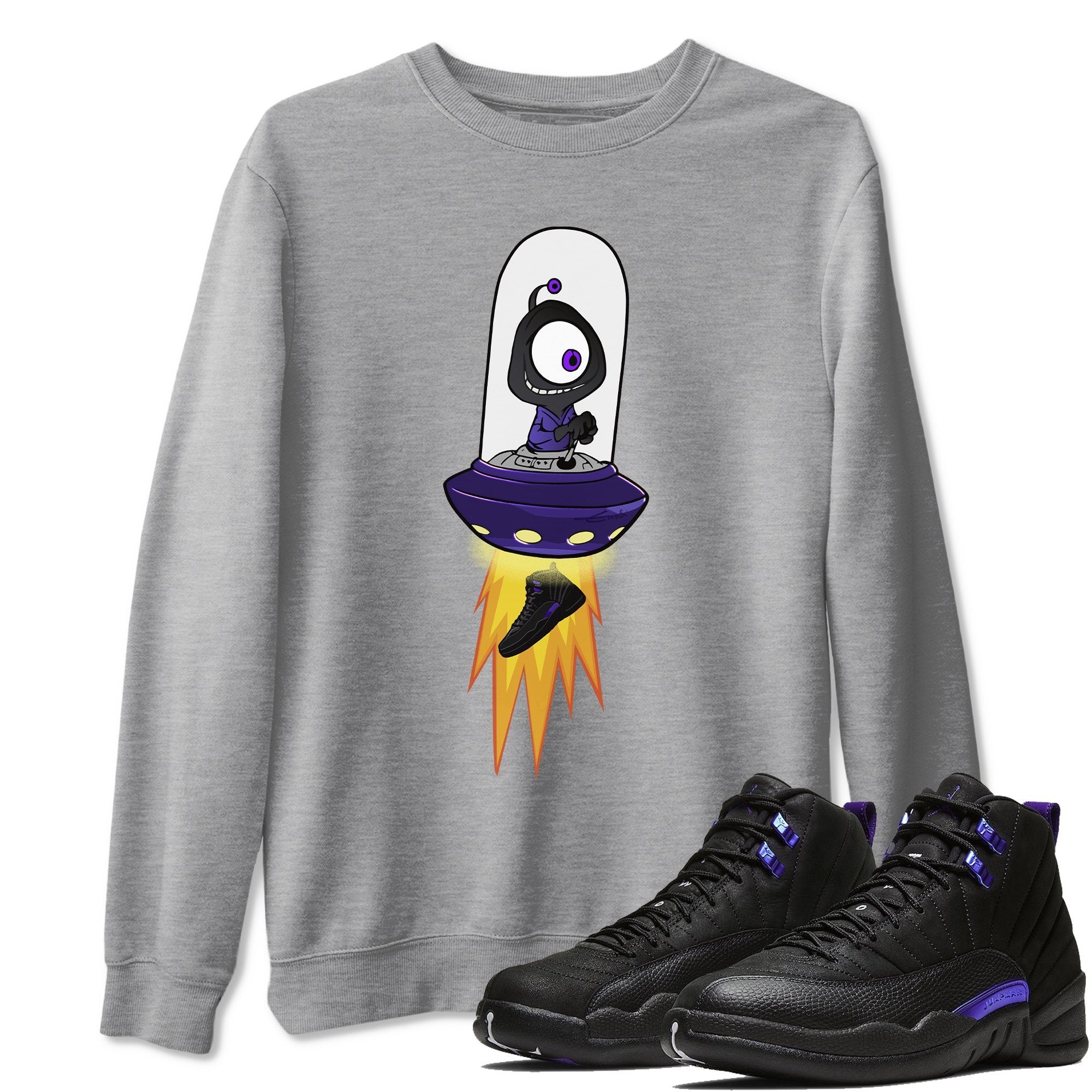 Jordan 12 Dark Concord Sneaker Match Tees Alien Sneaker Tees Jordan 12 Dark Concord Sneaker Release Tees Unisex Shirts