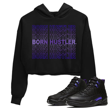 Jordan 12 Dark Concord Sneaker Match Tees Born Hustler Sneaker Tees Jordan 12 Dark Concord Sneaker Release Tees Women's Shirts