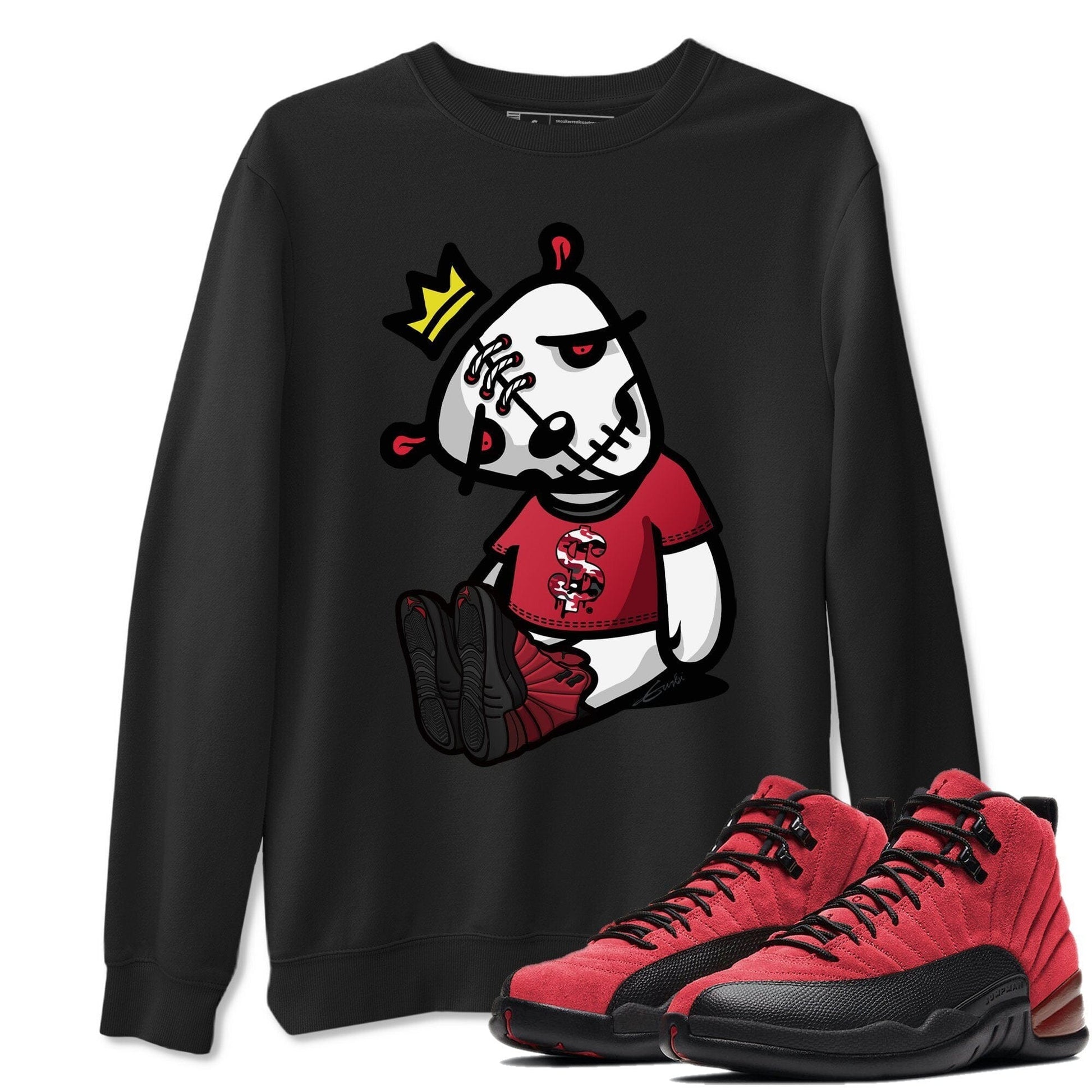 Jordan 12 Reverse Flu Game Sneaker Match Tees Dead Dolls Sneaker Tees Jordan 12 Reverse Flu Game Sneaker Release Tees Unisex Shirts