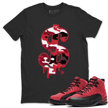 Jordan 12 Reverse Flu Game Sneaker Match Tees Dollar Camo Sneaker Tees Jordan 12 Reverse Flu Game Sneaker Release Tees Unisex Shirts