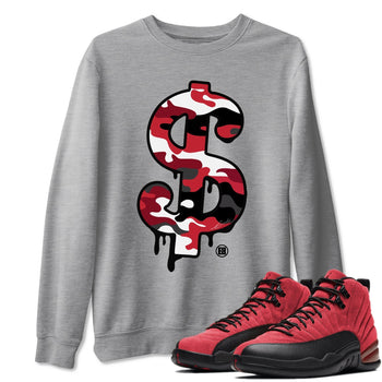 Jordan 12 Reverse Flu Game Sneaker Match Tees Dollar Camo Sneaker Tees Jordan 12 Reverse Flu Game Sneaker Release Tees Unisex Shirts
