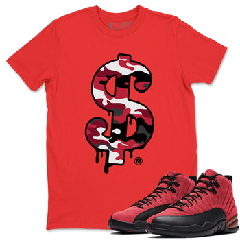 Jordan 12 Reverse Flu Game Sneaker Match Tees Dollar Camo Sneaker Tees Jordan 12 Reverse Flu Game Sneaker Release Tees Unisex Shirts