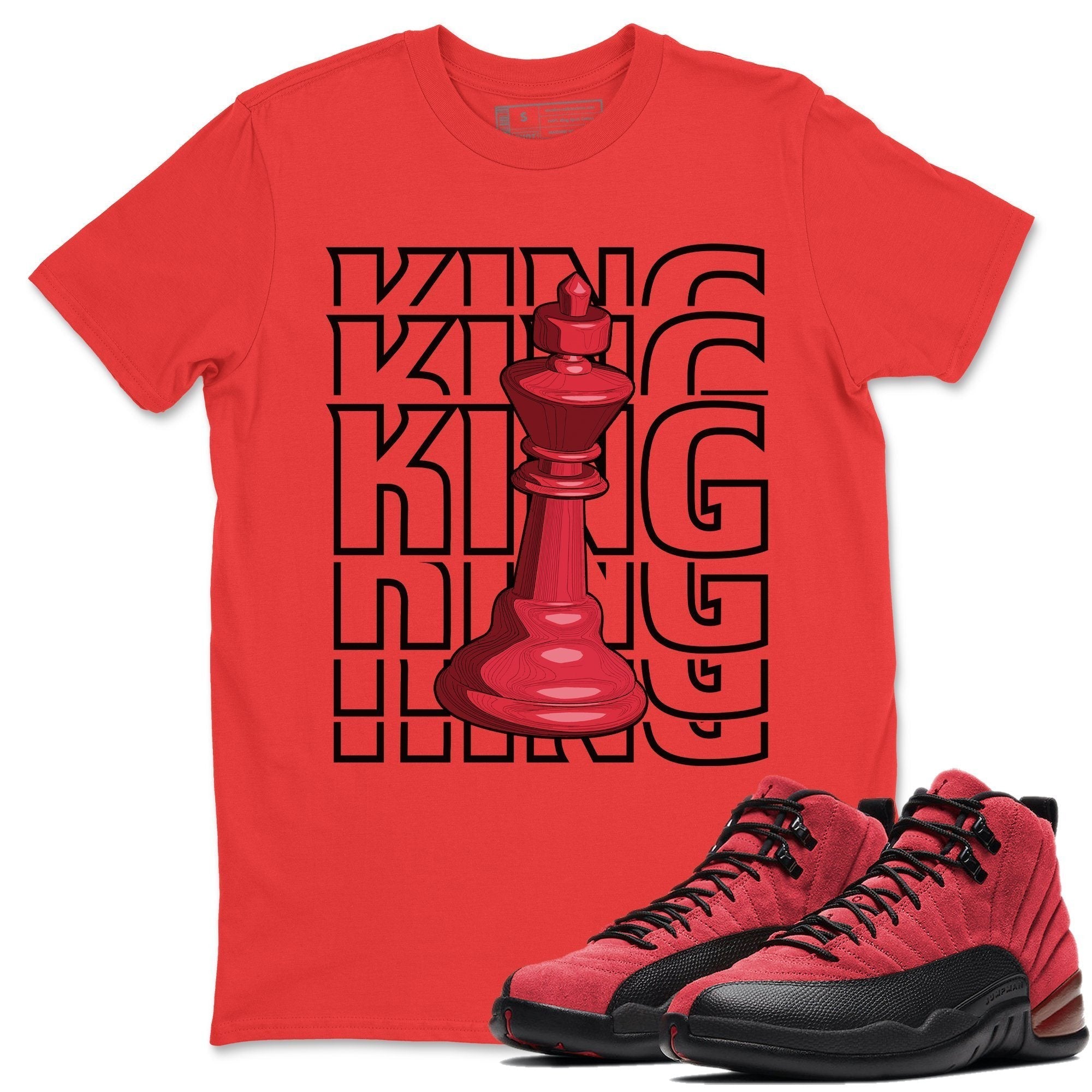 Jordan 12 Reverse Flu Game Sneaker Match Tees King Sneaker Tees Jordan 12 Reverse Flu Game Sneaker Release Tees Unisex Shirts