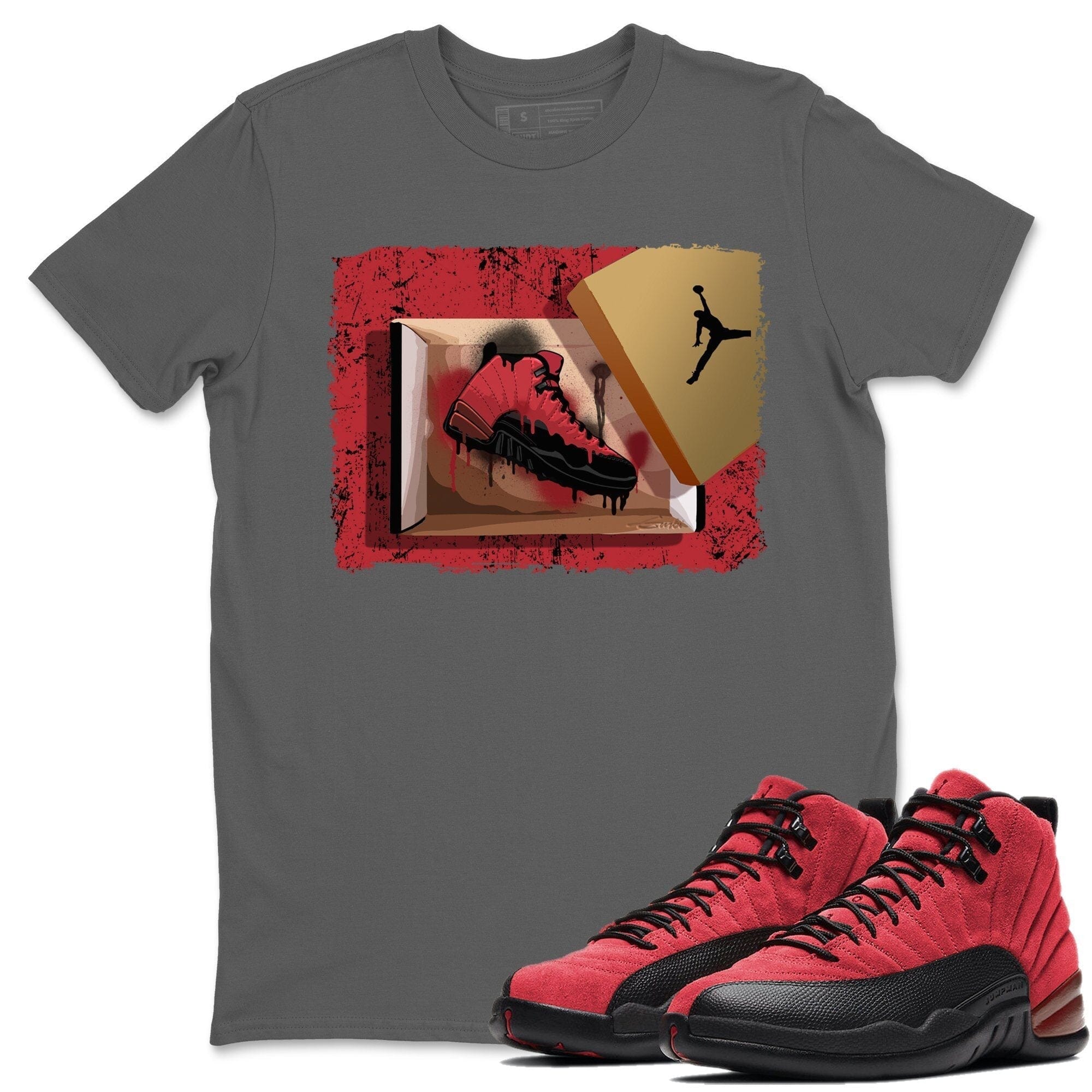 Jordan 12 Reverse Flu Game Sneaker Match Tees New Kicks Sneaker Tees Jordan 12 Reverse Flu Game Sneaker Release Tees Unisex Shirts