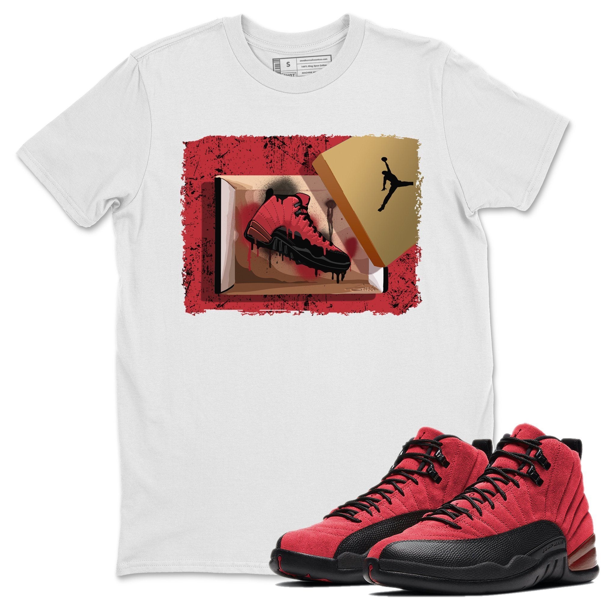 Jordan 12 Reverse Flu Game Sneaker Match Tees New Kicks Sneaker Tees Jordan 12 Reverse Flu Game Sneaker Release Tees Unisex Shirts