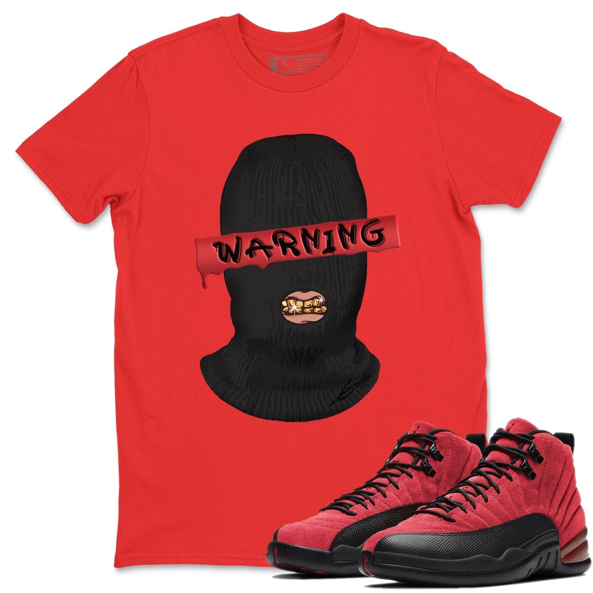 Jordan 12 Reverse Flu Game Sneaker Match Tees Warning Sneaker Tees Jordan 12 Reverse Flu Game Sneaker Release Tees Unisex Shirts