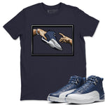Jordan 12 Stone Blue Sneaker Match Tees Adam's Creation Sneaker Tees Jordan 12 Stone Blue Sneaker Release Tees Unisex Shirts