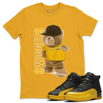 Jordan 12 University Gold Sneaker Match Tees Bear Swaggers Sneaker Tees Jordan 12 University Gold Sneaker Release Tees Unisex Shirts
