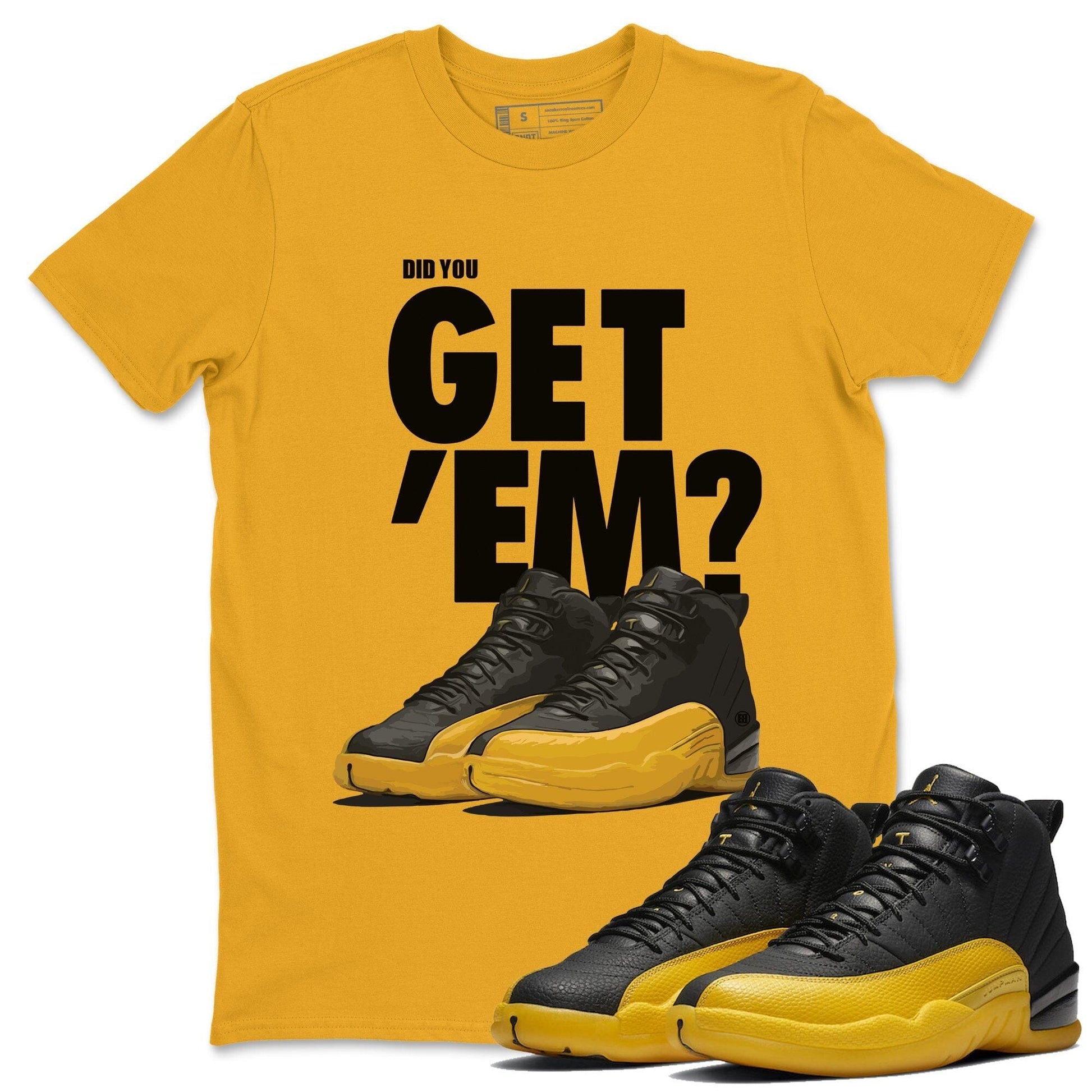Jordan 12 University Gold Sneaker Shirt