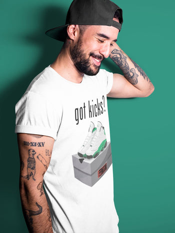 Jordan 13 Lucky Green Sneaker Match Tees Got Kicks Sneaker Tees Jordan 13 Lucky Green Sneaker Release Tees Unisex Shirts