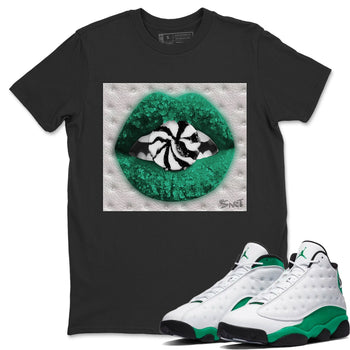 Jordan 13 Lucky Green Sneaker Match Tees Lips Candy Sneaker Tees Jordan 13 Lucky Green Sneaker Release Tees Unisex Shirts