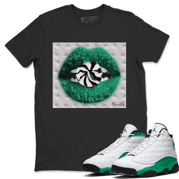 Jordan 13 Lucky Green Sneaker Match Tees Lips Candy Sneaker Tees Jordan 13 Lucky Green Sneaker Release Tees Unisex Shirts