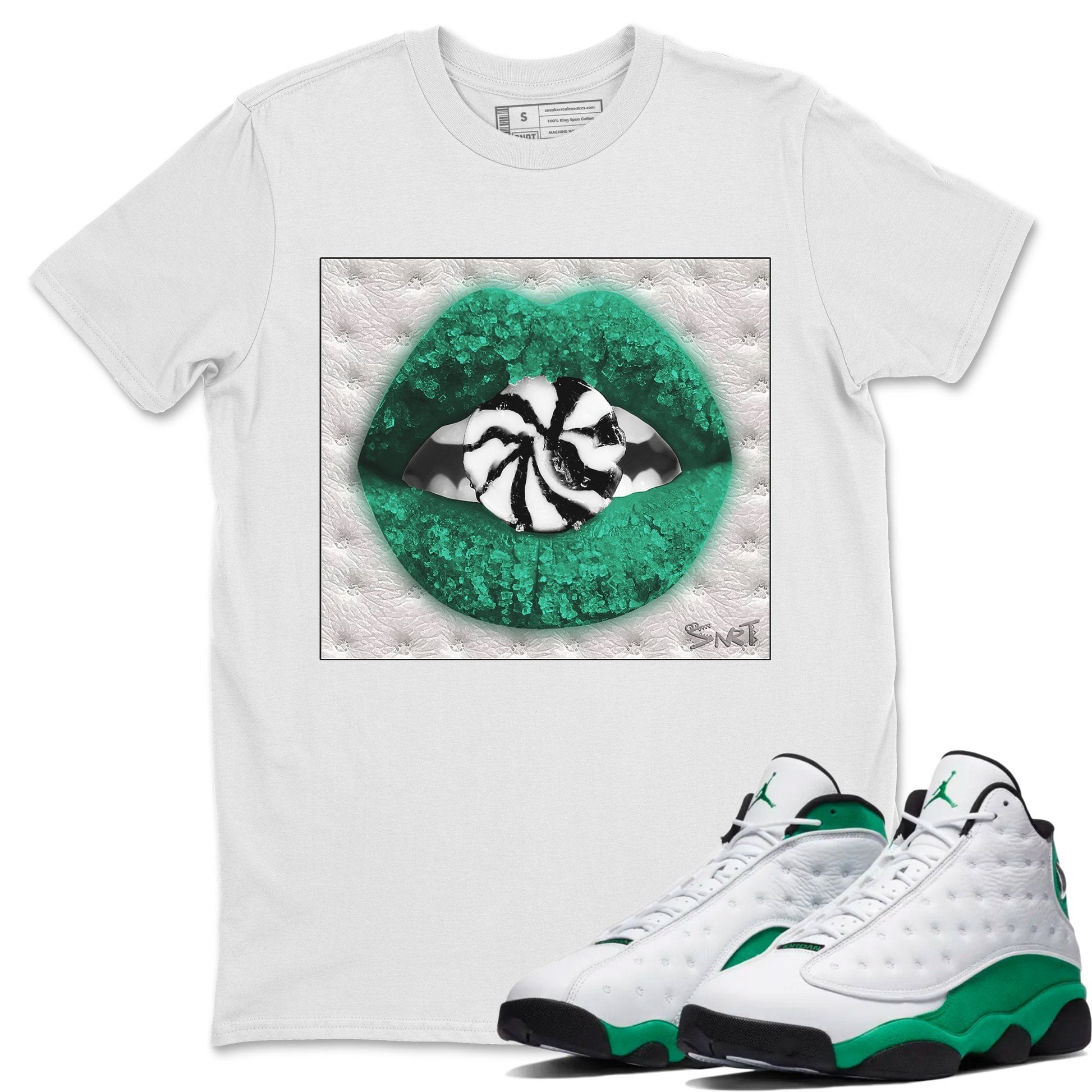 Jordan 13 Lucky Green Sneaker Match Tees Lips Candy Sneaker Tees Jordan 13 Lucky Green Sneaker Release Tees Unisex Shirts