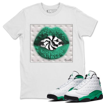 Jordan 13 Lucky Green Sneaker Match Tees Lips Candy Sneaker Tees Jordan 13 Lucky Green Sneaker Release Tees Unisex Shirts