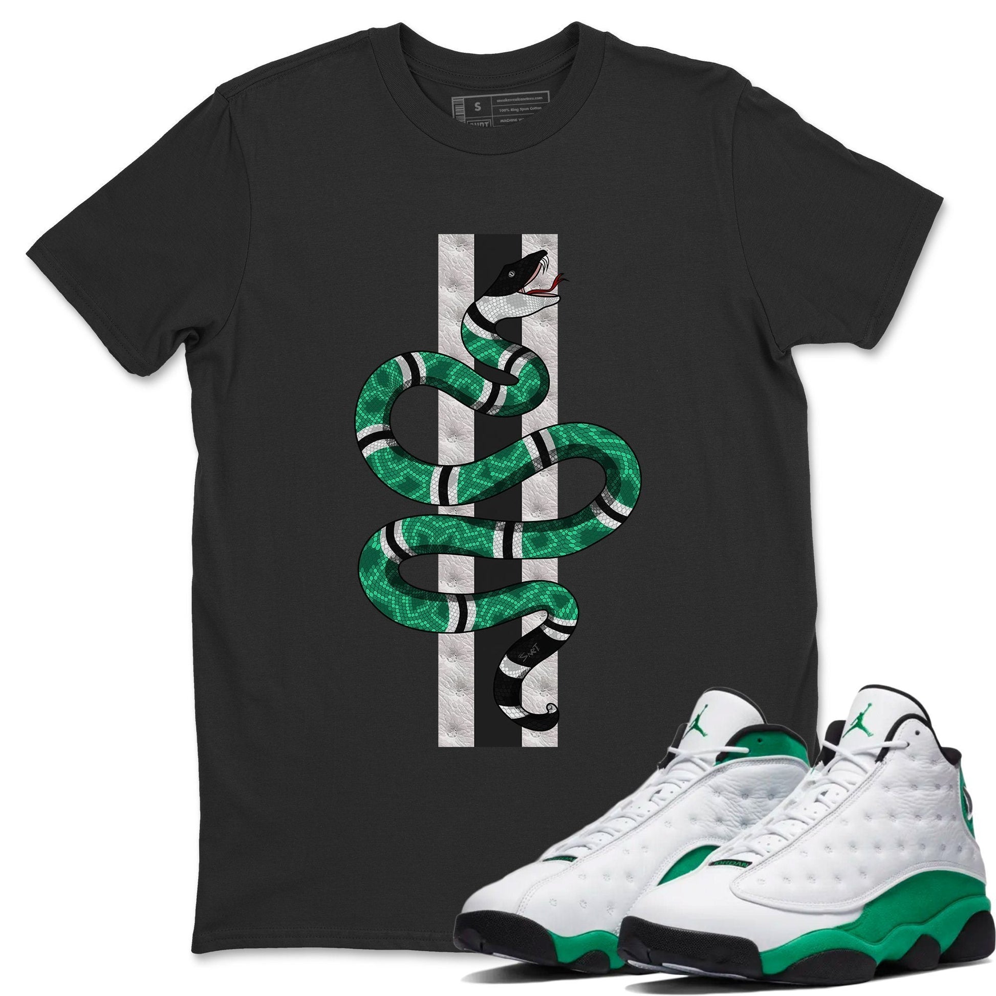 Jordan 13 Lucky Green Sneaker Match Tees Snake Sneaker Tees Jordan 13 Lucky Green Sneaker Release Tees Unisex Shirts