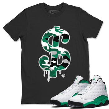 Jordan 13 Lucky Green Sneaker Match Tees Dollar Camo Sneaker Tees Jordan 13 Lucky Green Sneaker Release Tees Unisex Shirts
