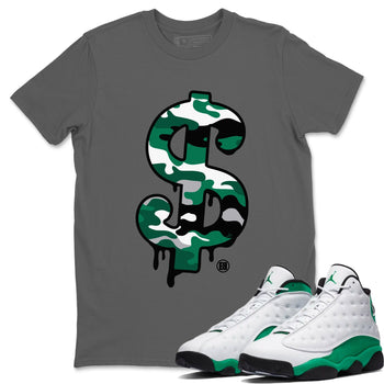 Jordan 13 Lucky Green Sneaker Match Tees Dollar Camo Sneaker Tees Jordan 13 Lucky Green Sneaker Release Tees Unisex Shirts