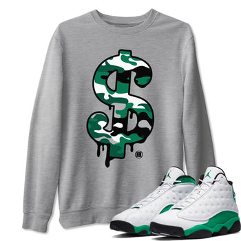 Jordan 13 Lucky Green Sneaker Match Tees Dollar Camo Sneaker Tees Jordan 13 Lucky Green Sneaker Release Tees Unisex Shirts