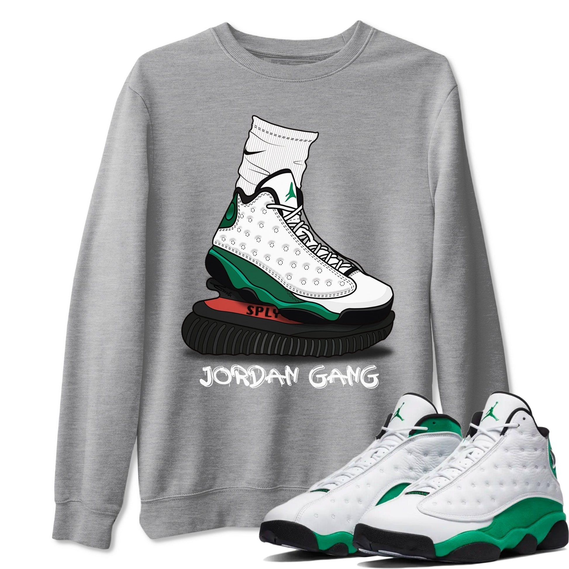 Jordan 13 Lucky Green Sneaker Match Tees Jordan Gang Sneaker Tees Jordan 13 Lucky Green Sneaker Release Tees Unisex Shirts