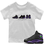 Jordan 13 Court Purple Sneaker Match Tees Air Jordan 13 Prelude Sneaker Tees Jordan 13 Court Purple Sneaker Release Tees Kids Shirts