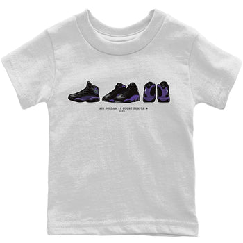 Jordan 13 Court Purple Sneaker Match Tees Air Jordan 13 Prelude Sneaker Tees Jordan 13 Court Purple Sneaker Release Tees Kids Shirts